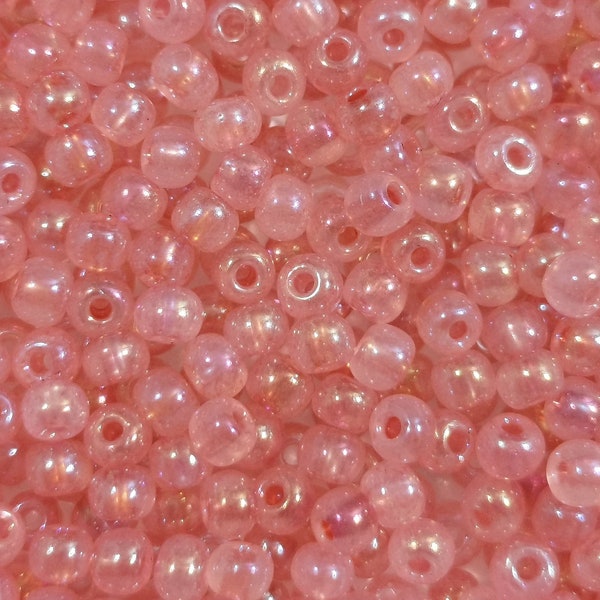 Milky beads #17 | 10 Grams Milky Translucent Seed Beads for DIY Jewelry Craft Making | 3mm (8/0) Milky Light Red Coral Seedbead