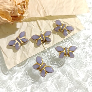 12x20mm Baby Purple Light Purple Czech Glass Beads Butterfly Beads Animal Beads 5pcs
