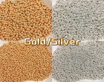 11/0 8/0 2mm or 3mm Japanese Toho Glass Seed Beads | Silver Seedbead | Gold Seedbead | Toho Round Seedbeads | Japanese Seedbeads