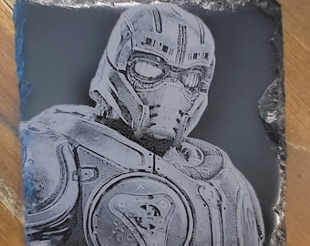 Posavasos de pizarra grabado con láser de la Guardia de ónice de Gears of War