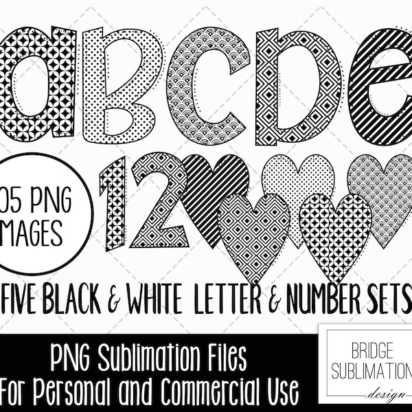 Black and White Letter Png Etsy