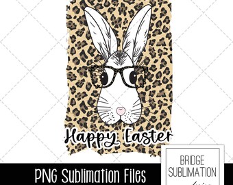 Easter Bunny Sketch PNG, Easter Sublimation Design,  Bunny With Glasses PNG Sublimation Design, Happy Easter PNG, Download, Commercial Use