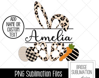 Easter PNG, Easter Sublimation Design, Easter Bunny PNG, Easter Bunny Sublimation, Add Name, Easter Leopard Print, Download, Commercial Use