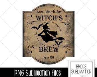 Witch's Brew PNG, Witch's Brew Sublimation Design, Halloween Sublimation PNG, Halloween Shirt, Witch's Brew Label PNG, Download, Commercial