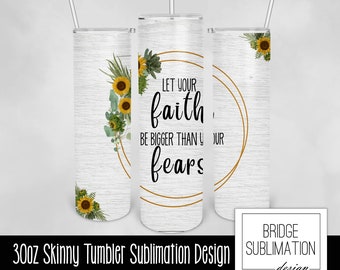 Christliche Sonnenblume 30 Unzen Skinny Becher Sublimation Vorlage, Bibel Vers Becher, digitaler Download PNG Sofort Download, kommerziell