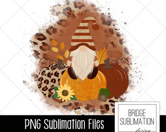 Herfst Gnome PNG, Herfst Sublimatie Ontwerp, Herfst PNG, Luipaard, Herfst Sublimatie, Herfst Shirt Ontwerp, Gnome Sublimatie PNG, Commercieel Gebruik
