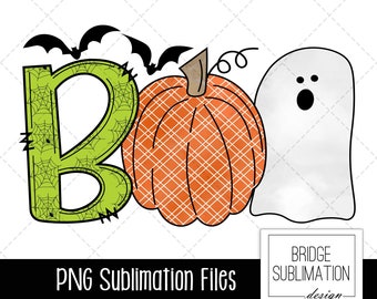 Boo Halloween Sublimation PNG, Boo PNG, Halloween T Shirt PNG, Boo Sublimation Design, Boo Ghost Pumpkin, Spooky, Download, Commercial Use
