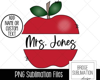 Teacher Sublimation PNG, Teacher Apple PNG Design, Teaching Shirt, Teacher Custom Name PNG, Teacher Life, Apple, Download, Commercial Use
