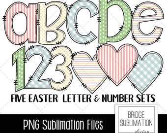 Easter Alphabet PNG, Easter Doodle Letters Bundle, Easter Font PNG, Spring Font, Easter Sublimation, Pastel Alphabet PNG, Commercial Use