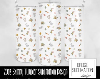 Easter Tumbler PNG, 20oz Skinny Tumbler Sublimation Design Template, Easter Bunny Sublimation, Spring Tumbler PNG, Download, Commercial Use