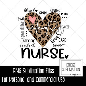 Nurse Leopard Sublimation PNG, Nurse Leopard Cheetah, Nurse Shirt Design, Nurse Typography PNG, Nurse PNG, Digital Download, Commercial Use