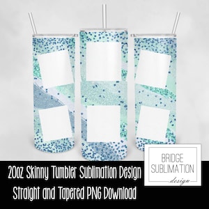 Modelo de design de sublimação de copo magro de 20 onças Teal Milky Way, copo de imagem com brilho, download digital PNG download instantâneo, comercial
