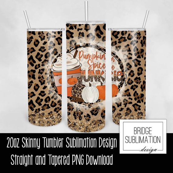 Fall Tumbler Wrap, 20oz Skinny Tumbler Sublimation Design Template, Pumpkin Spice Tumbler, Fall Tumbler Glitter, Download, Commercial Use