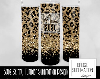 Gobelet léopard de maman carburant PNG, modèle de conception de Sublimation de gobelet maigre 30 oz, imprimé animal, guépard, gobelet léopard paillettes, usage commercial