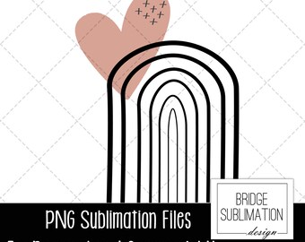 Boho Valentine PNG, Valentine Sublimation Design,  Boho Rainbow Heart PNG Sublimation Design, Boho Shirt Design PNG, Download,Commercial Use