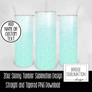 Modelo de design de sublimação para copo fino de 20 onças com glitter azul-petróleo, copo com glitter azul-petróleo, download digital PNG, download instantâneo, comercial