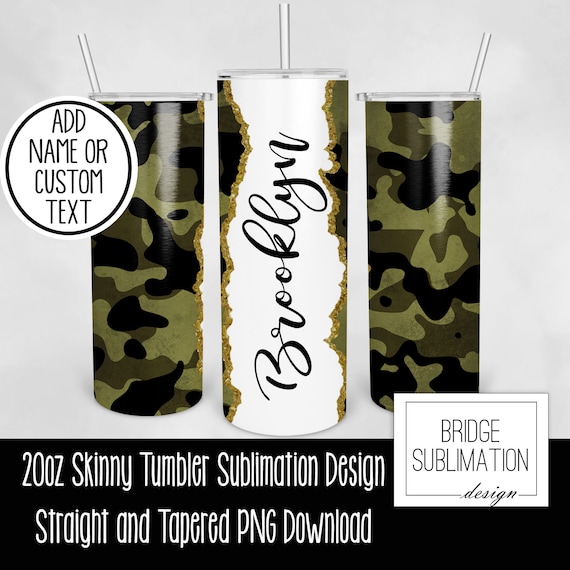 Camo Tumbler PNG, 20 Oz Skinny Tumbler Sublimation Design Template, Camouflage  Tumbler Design, Camo Tumbler, Add Name, Commercial Use 