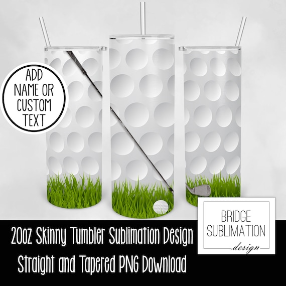 Golf Sublimation Wrap, Golf  Sports 20oz Skinny Tumbler Design Template,  Golf Ball Grass Digital Download PNG Instant Download, Commercial