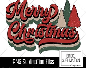 Retro Merry Christmas PNG, Christmas Sublimation Design, Retro Vintage Merry Christmas Sublimate Design PNG, Digitaler Download, kommerzielle Nutzung