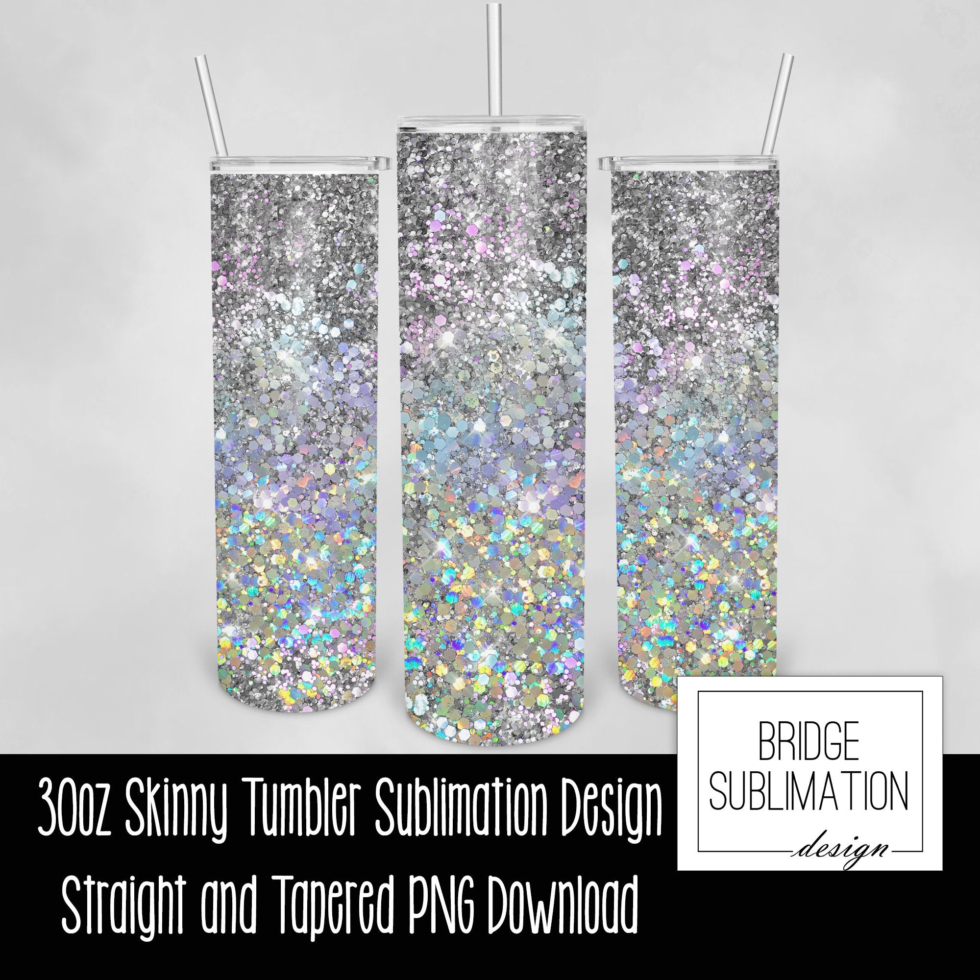 40oz Sublimation Glitter Holographic Stainless Steel Tumbler w/ Handle –  Hailey Brook Designs