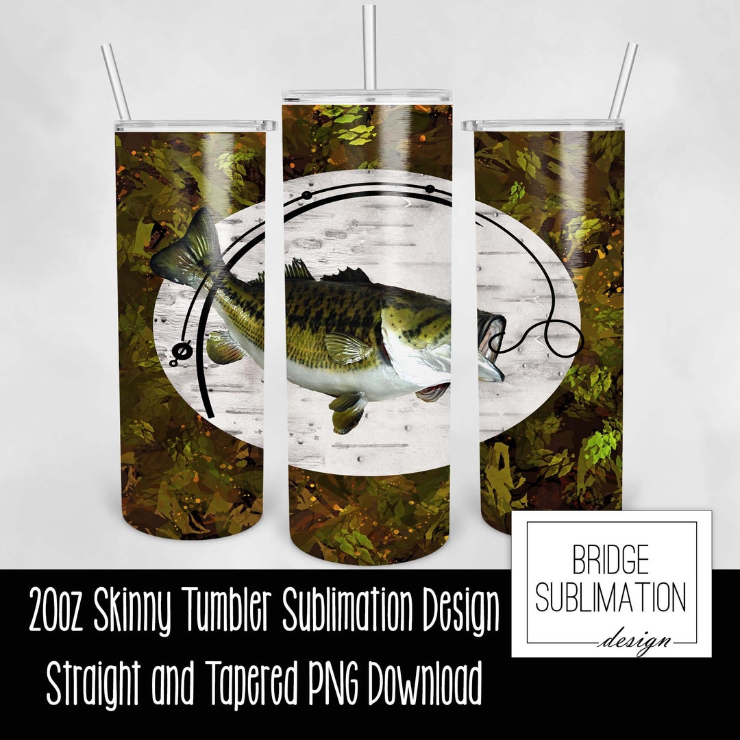 Fishing Tumbler PNG, 20oz Skinny Tumbler Sublimation Design Template ...