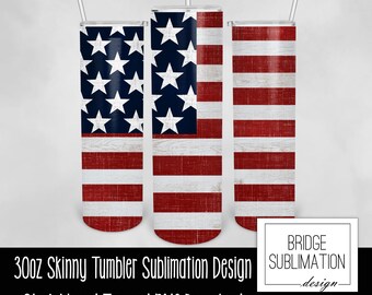 Flagge Becher PNG, 30 Unze Skinny Becher Sublimation Design Vorlage, amerikanische Flagge Becher, 4. Juli, beunruhigte Flagge, kommerzielle Nutzung