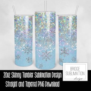 Winter Snowflake Tumbler Wrap, 20oz Skinny Tumbler Sublimation Design Template, Let It Snow Tumbler PNG, Christmas Tumbler, Commercial Use