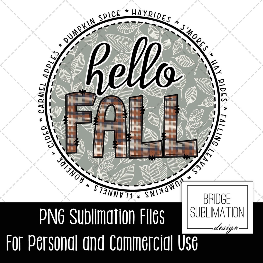Hello Fall PNG, Fall Sublimation Design Download, Fall Things PNG ...