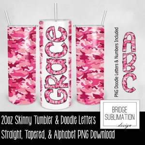 Pink Camo 20 oz Skinny Tumbler – LB Personalized Design