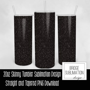 Black Glitter  Tumbler Wrap,  20oz Skinny Tumbler Sublimation Design Template, Black Glitter Design PNG, Tumbler Wrap, Commercial Use