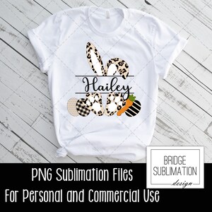 Easter PNG, Easter Sublimation Design, Easter Bunny PNG, Easter Bunny Sublimation, Add Name, Easter Leopard Print, Download, Commercial Use image 3