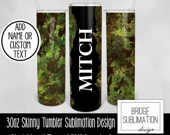 Camo Tumbler PNG, 30 oz Skinny Tumbler Sublimation Design Template, Camo Tumbler for Men, Camouflage Tumbler PNG, Hunting, Commercial Use