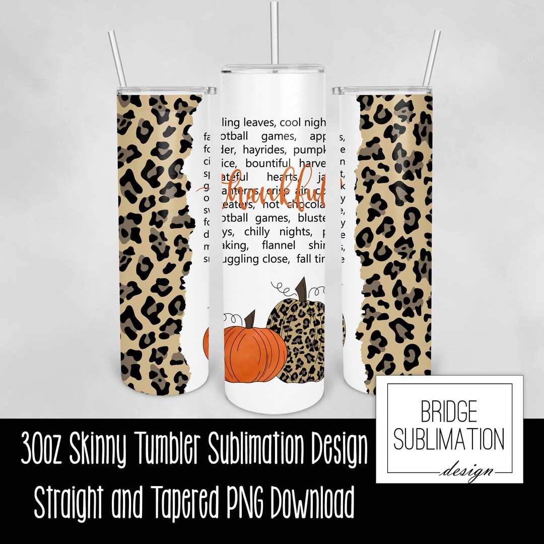 Fall Tumbler PNG, 30oz Skinny Tumbler Sublimation Design Template ...