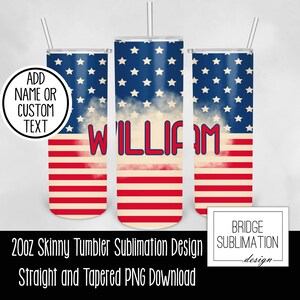 4th of Juli Flaggen Wrap PNG, 20 Unzen Skinny Becher Sublimation Design Vorlage, Patriotischer Becher, Sterne Stripes 4. Name Wrap, kommerzielle Nutzung