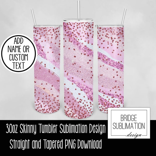 Pink Swirl 30oz Skinny Tumbler Sublimation Template, Pink Glitter Tumbler, Pink Tumbler, Digital Download PNG Instant Download, Commercial