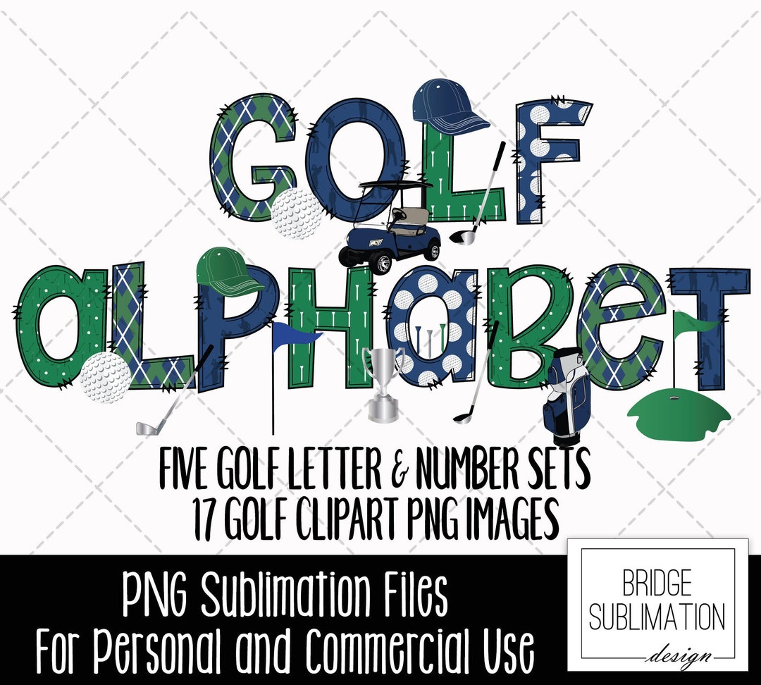 Golf Doodle Alphabet Bundle Golf PNG Letters Numbers & - Etsy