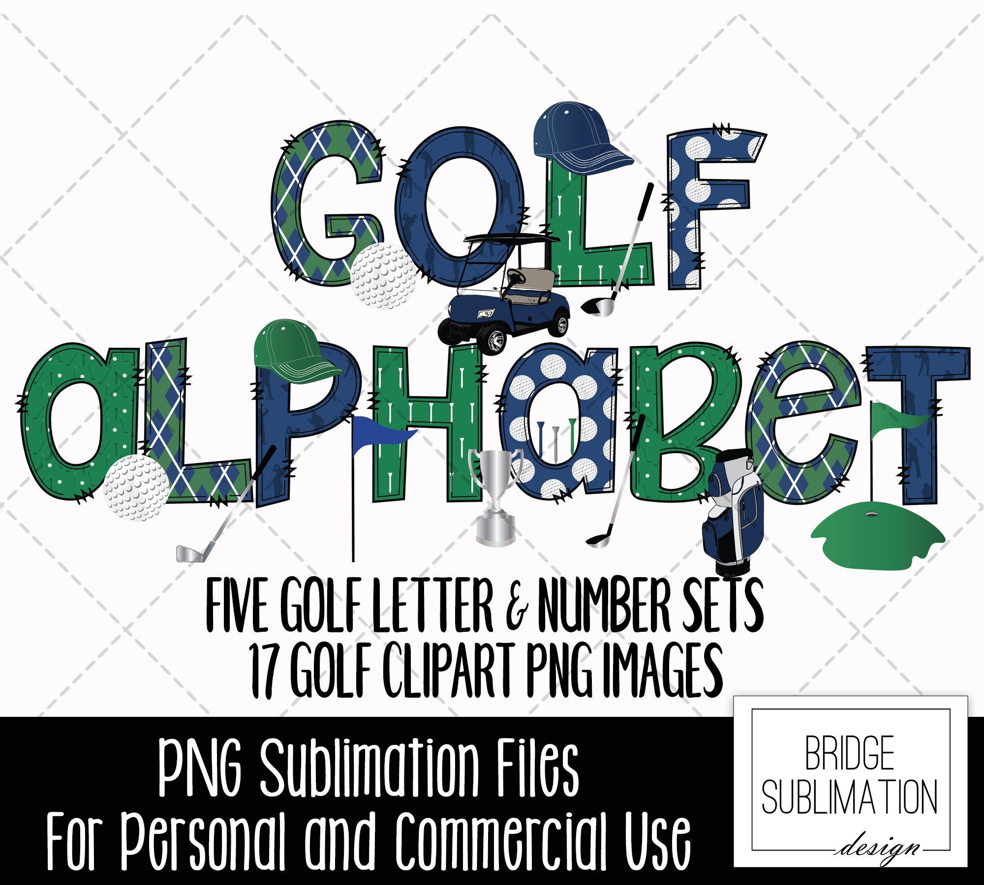 Golf Doodle Alphabet Bundle Golf PNG Letters Numbers & Etsy