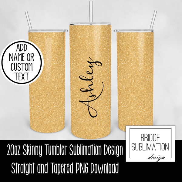 Gold Glitter  Tumbler Wrap,  20oz Skinny Tumbler Sublimation Design Template, Gold Glitter Design PNG, Tumbler Wrap, Commercial Use