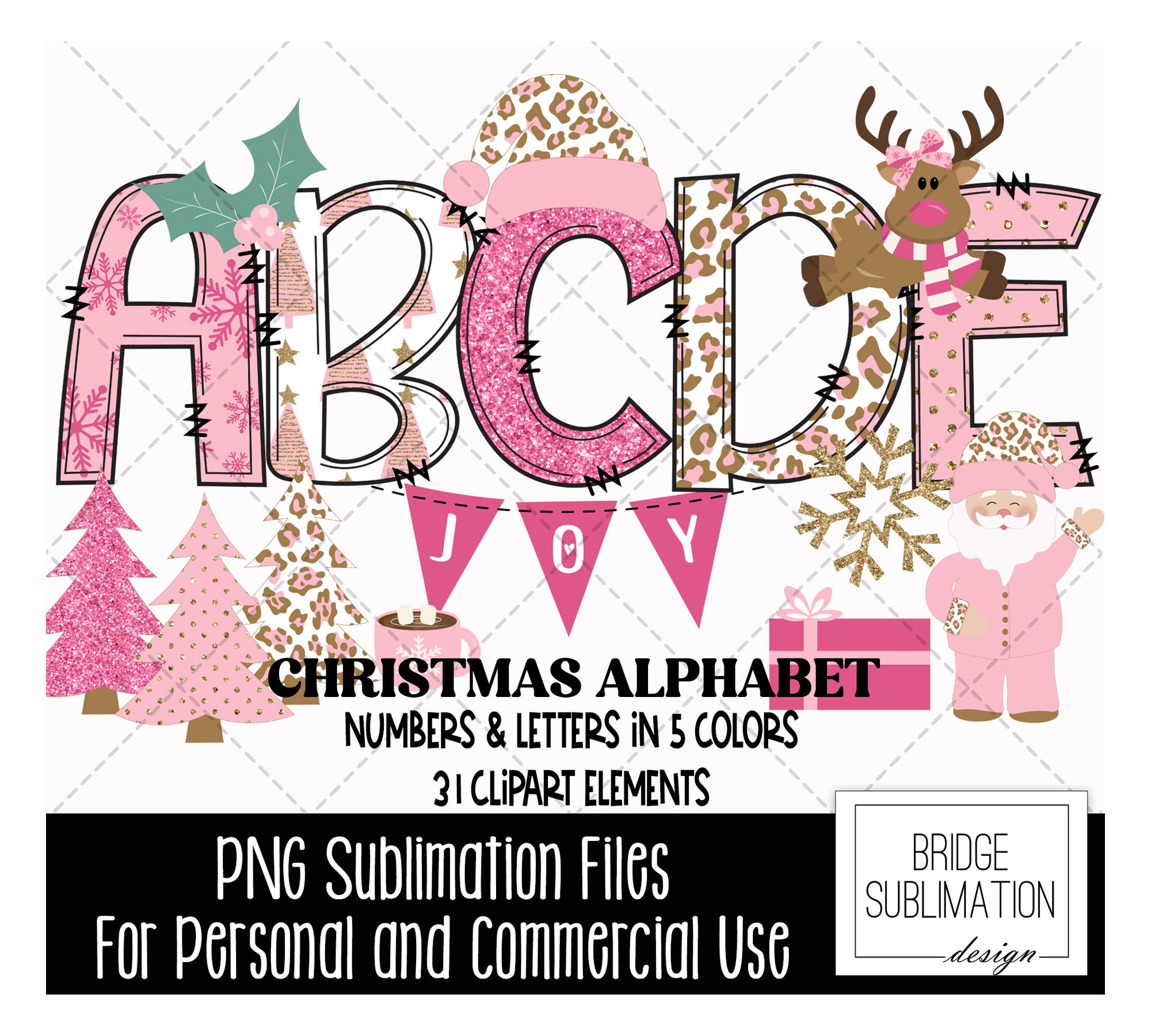 Christmas Alphabet PNG, Christmas PNG Letters, Numbers