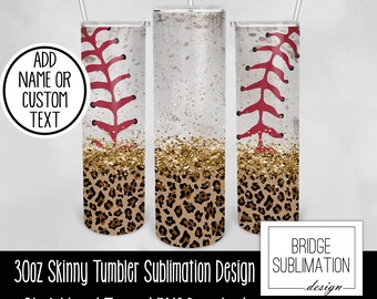Baseball 30oz Skinny Tumbler Sublimation Template Wrap, Baseball Sports Tumbler, Digital Download, PNG Instant Download, Commercial