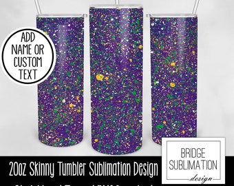 Madi Gras Tumbler Wrap,  20oz Skinny Tumbler Sublimation Design Template, Purple Mardi Gras Design PNG, Tumbler Wrap, Commercial Use