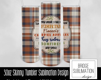 Fall Tumbler Sublimation Design, Fall Tumbler Wrap, Autumn 30oz Skinny Tumbler Sublimation Design Template, Fall Autumn Digital Download PNG