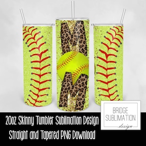 Softball Sublimation Wrap, Softball Mom, Sports 20oz Skinny Tumbler Design Template,  Digital Download PNG Instant Download, Commercial Use