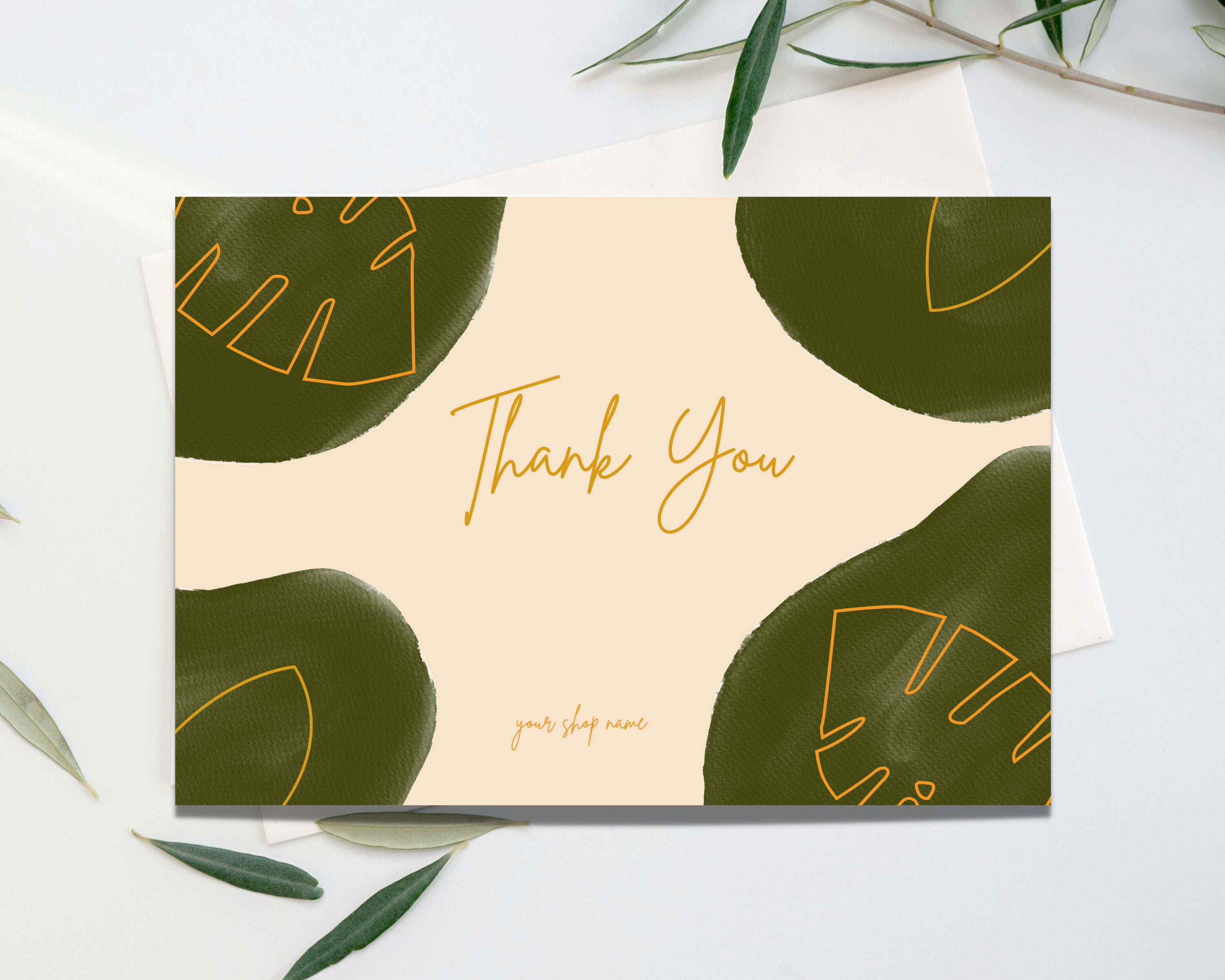 Editable Thank You Card Template Printable Package Insert Etsy