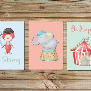 Affiches enfant décoration chambre enfant animaux cirque