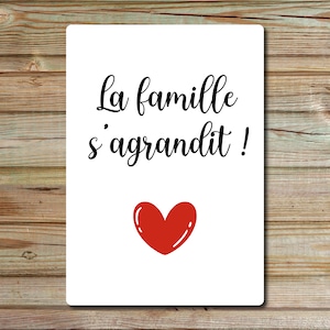 Carte annonce grossesse la famille s'agrandit, la famille s'agrandit avec échographie ou photo de votre choix