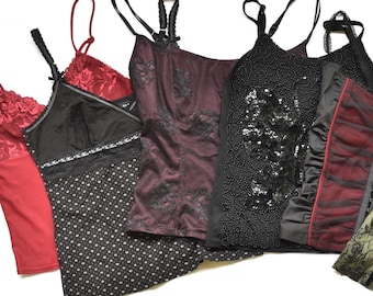 Vintage Y2K fairycore coquette whimsy gothic milkmaid cami tops - size XS-M