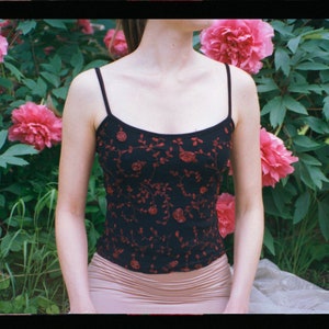 Vintage beaded floral 90&#39;s beaded coquette whimsy fairy romantic lace corset bustier cami top S-M by Karen Millen
