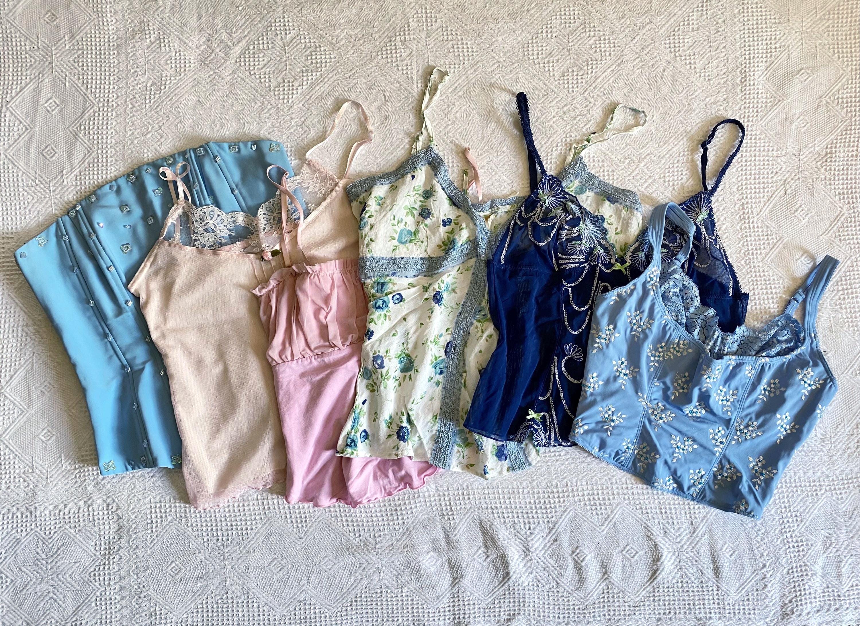 Vintage Y2K Fairycore Coquette Whimsy Gothic Milkmaid Cami Tops