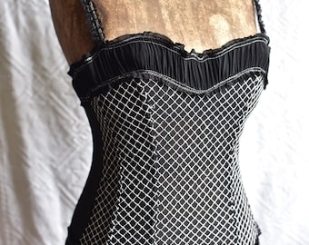 Vintage Y2K 90's goth punk MORBID THREADS deadstock bustier/ corset top - S 36B
